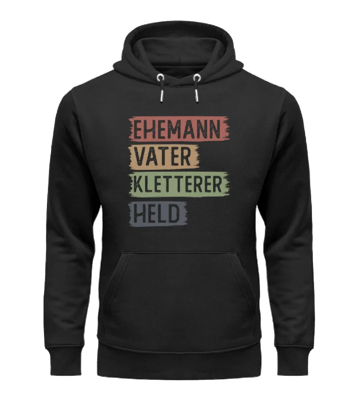 Ehemann, Vater, Kletterer, Held - Unisex Premium Organic Hoodie Hoodie with Magnetic Closure Innovative Modern