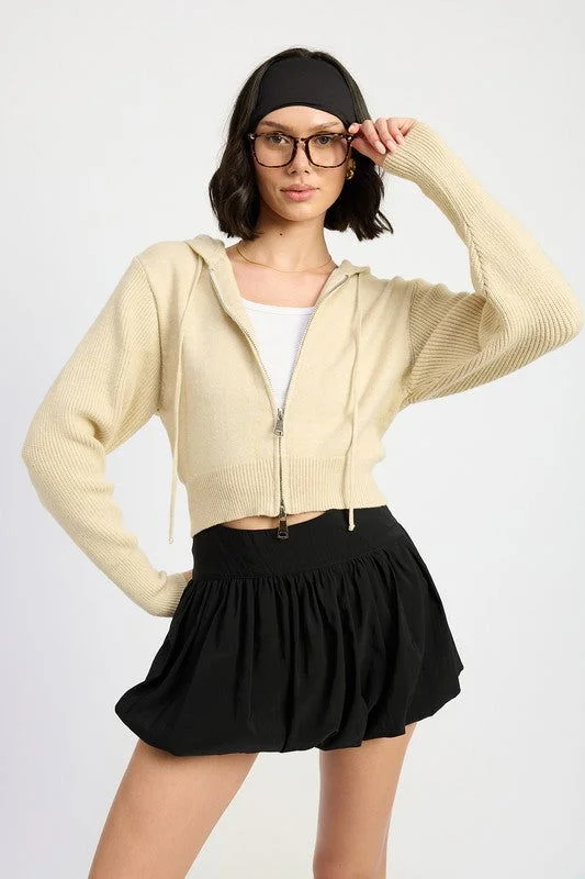 Emory Park Cropped Hoodie Zip Up Hoodie with Zipper Versatile Modern