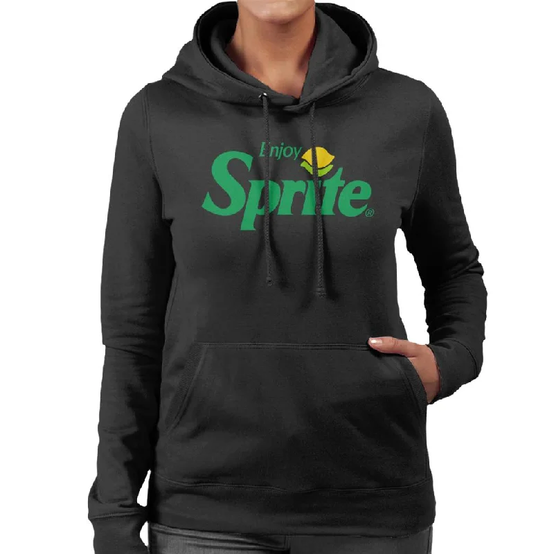 Enjoy Sprite 90s Lemon Logo Women's Hooded Sweatshirt Hoodie with Hem Detail Decorative Unique