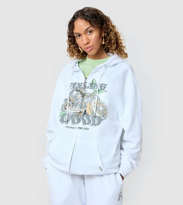 F5 Oversized Zip-Up Hoodie Hoodie with Typography Text Message
