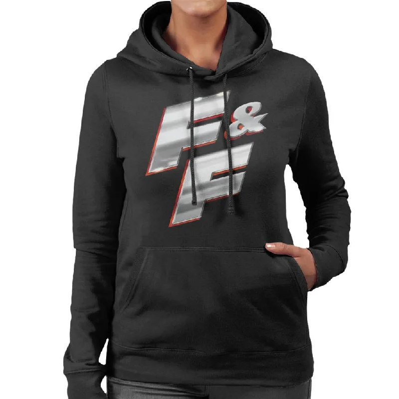 The Fast and The Furious FF Chrome Logo Women's Hooded Sweatshirt Hoodie with Hidden Zipper Minimalist Clean The Fast and The Furious FF Chrome Logo Women's Hooded Sweatshirt Hoodie with Hidden Zipper Minimalist Clean