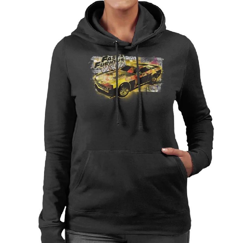 Fast and Furious Old School Women's Hooded Sweatshirt Hoodie with Hem Patch Decorative Personalized Fast and Furious Old School Women's Hooded Sweatshirt Hoodie with Hem Patch Decorative Personalized