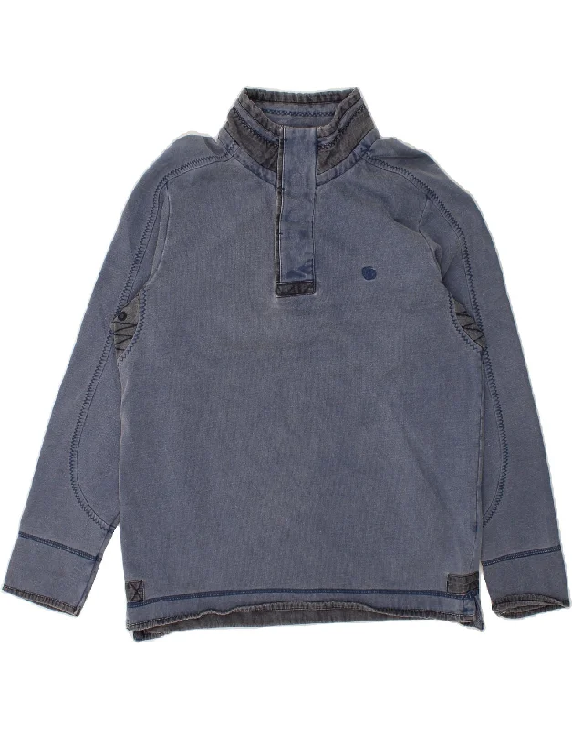 FAT FACE Mens Button Neck Sweatshirt Jumper Medium Blue Cotton Hoodie with Ribbed Neckline Snug Warm FAT FACE Mens Button Neck Sweatshirt Jumper Medium Blue Cotton Hoodie with Ribbed Neckline Snug Warm
