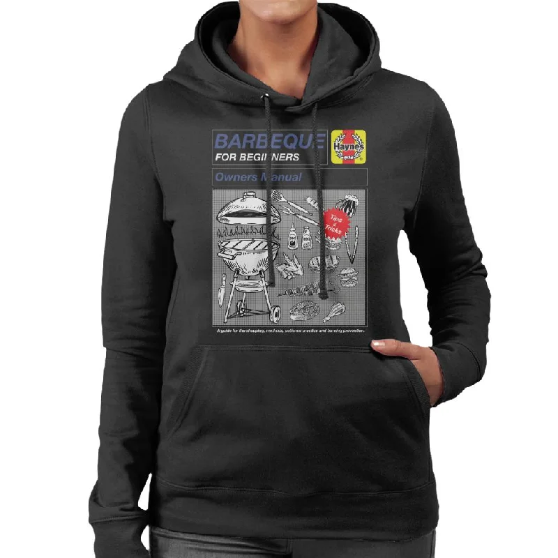 Haynes Barbeque For Beginners Women's Hooded Sweatshirt Hoodie with Distressed Vintage Worn Haynes Barbeque For Beginners Women's Hooded Sweatshirt Hoodie with Distressed Vintage Worn