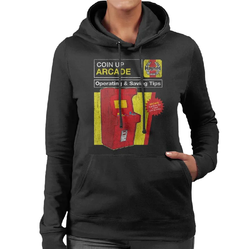 Haynes Coin Up Arcade Tips Women's Hooded Sweatshirt Hoodie with Rolled Sleeves Casual Relaxed Haynes Coin Up Arcade Tips Women's Hooded Sweatshirt Hoodie with Rolled Sleeves Casual Relaxed