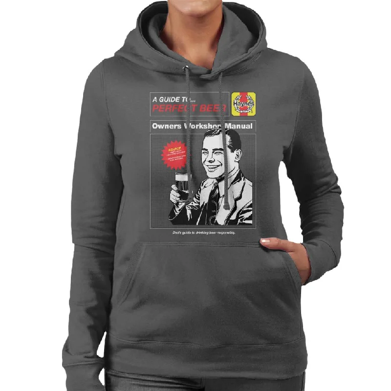 Haynes Guide To Perfect Beer Workshop Manual Women's Hooded Sweatshirt Hoodie with Hem Lace Feminine Delicate Haynes Guide To Perfect Beer Workshop Manual Women's Hooded Sweatshirt Hoodie with Hem Lace Feminine Delicate