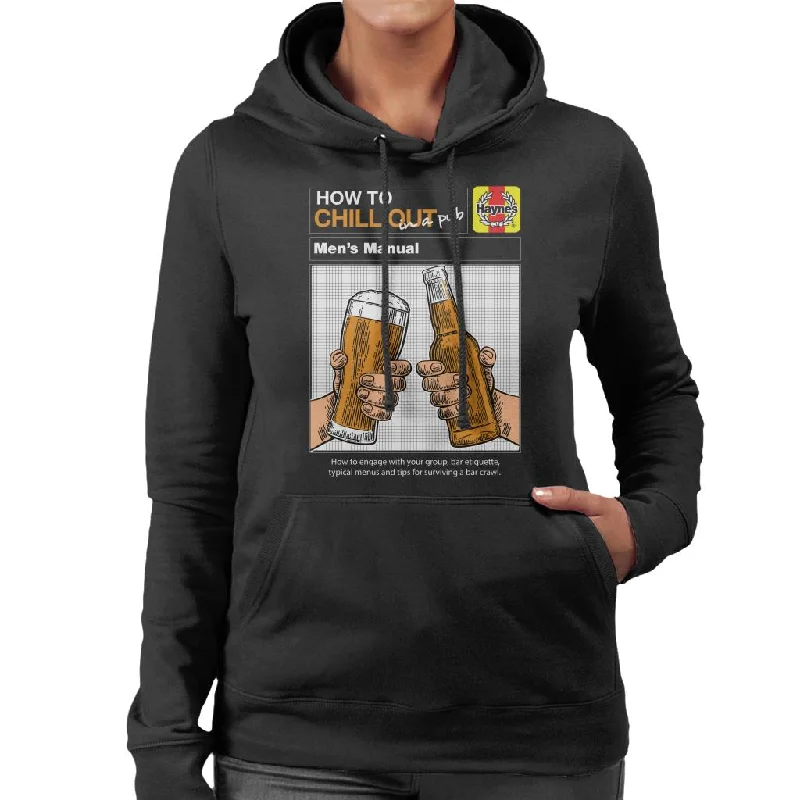 Haynes How To Chill Out In A Pub Women's Hooded Sweatshirt Hoodie with Neon Bright Vibrant Haynes How To Chill Out In A Pub Women's Hooded Sweatshirt Hoodie with Neon Bright Vibrant