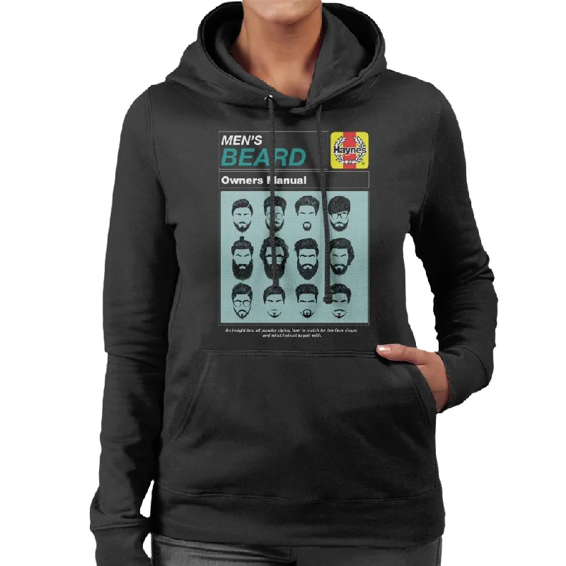 Haynes Mens Beard Owner Manual Women's Hooded Sweatshirt Hoodie with Toggle Buttons Decorative Unique Haynes Mens Beard Owner Manual Women's Hooded Sweatshirt Hoodie with Toggle Buttons Decorative Unique