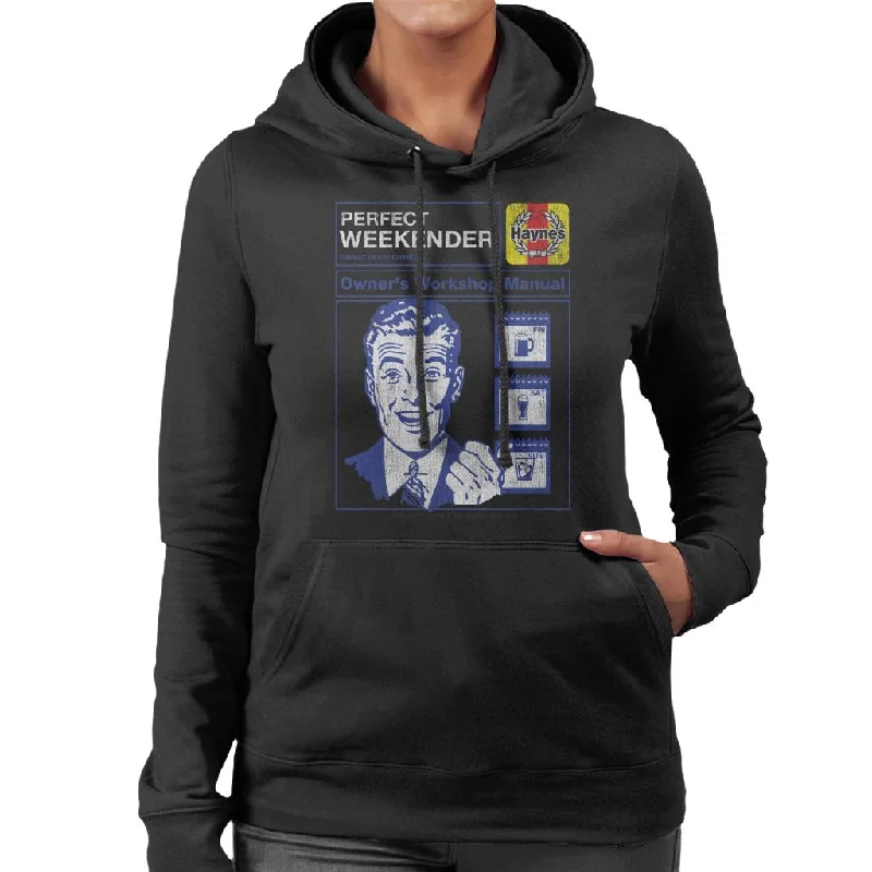 Haynes Perfect Weekender Workshop Manual Women's Hooded Sweatshirt Hoodie with Print Artistic Unique Haynes Perfect Weekender Workshop Manual Women's Hooded Sweatshirt Hoodie with Print Artistic Unique