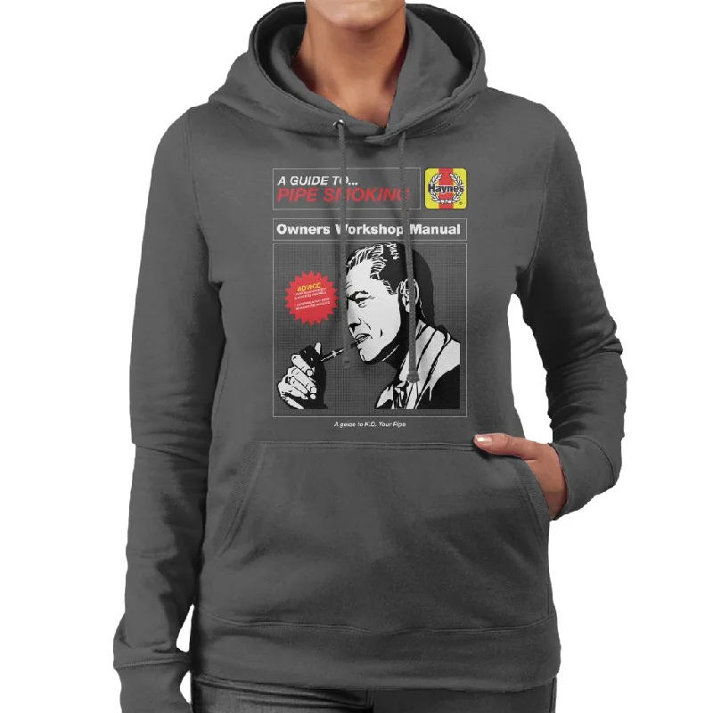 Haynes Pipe Smoking Workshop Manual Women's Hooded Sweatshirt Hoodie with Button Placket Classic Preppy Haynes Pipe Smoking Workshop Manual Women's Hooded Sweatshirt Hoodie with Button Placket Classic Preppy