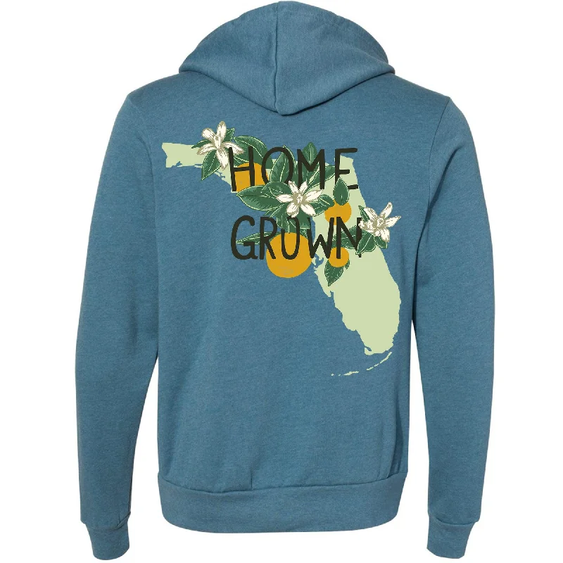 Home Grown Florida Zipper Hoodie Hoodie with Crew Neck Simple Timeless