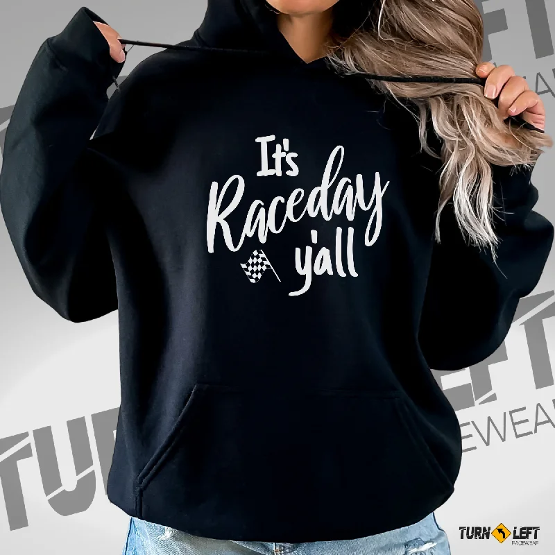 It's Raceday Y'all Hooded Sweatshirt Hoodie with Contrast Stitching Detailed Premium It's Raceday Y'all Hooded Sweatshirt Hoodie with Contrast Stitching Detailed Premium