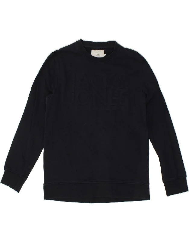 JACK & JONES Mens Graphic Sweatshirt Jumper Medium Navy Blue Cotton Hoodie Dress Longline Feminine JACK & JONES Mens Graphic Sweatshirt Jumper Medium Navy Blue Cotton Hoodie Dress Longline Feminine