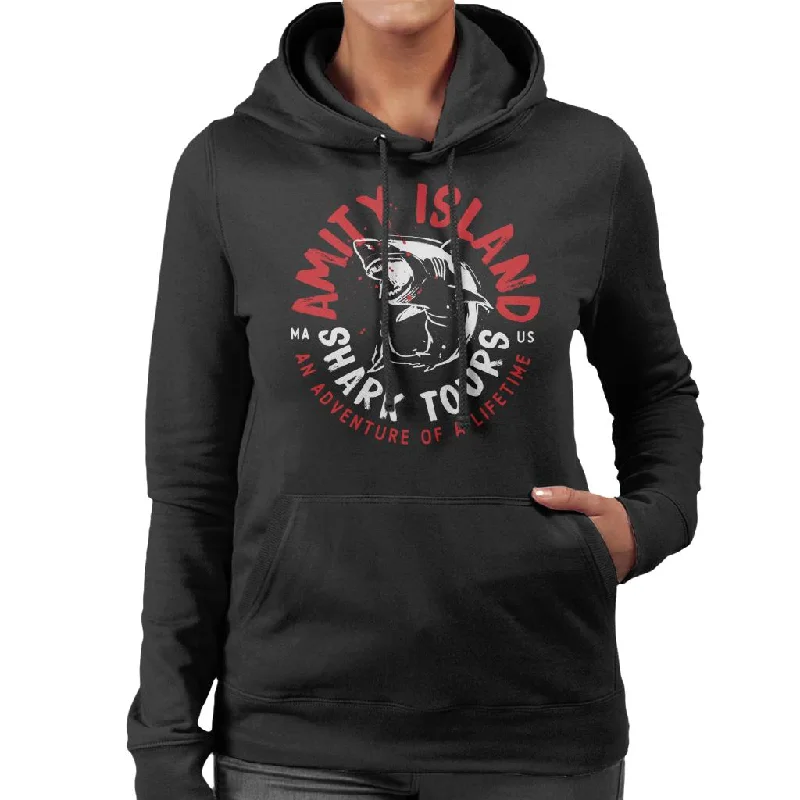 Jaws Amity Island Shark Tour Women's Hooded Sweatshirt Hoodie with Pattern Geometric Abstract Jaws Amity Island Shark Tour Women's Hooded Sweatshirt Hoodie with Pattern Geometric Abstract