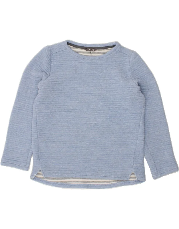JOULES Womens Oversized Sweatshirt Jumper UK 8 Small  Blue Hoodie with Thumb Holes Functional Cozy