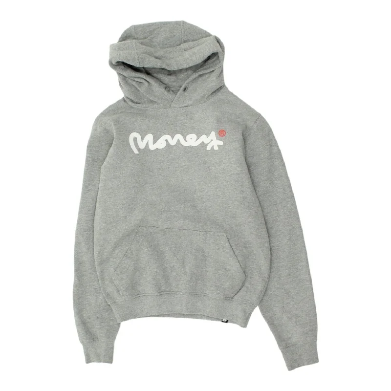 Money Junior Kids Grey Pullover Hoodie | Boys Girls Designer Streetwear VTG Hoodie with Magnetic Closure Innovative Modern