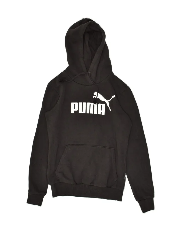 PUMA Mens Graphic Hoodie Jumper XS Black Polyester Hoodie with Tie-Dye Psychedelic Retro