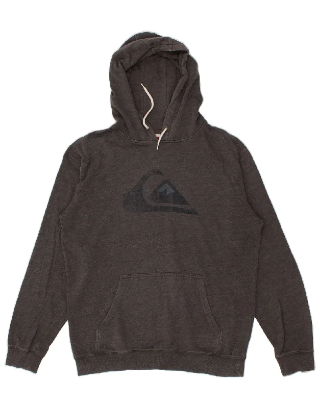 QUIKSILVER Mens Graphic Hoodie Jumper Large Grey Hoodie with Drawcord Adjustable Secure QUIKSILVER Mens Graphic Hoodie Jumper Large Grey Hoodie with Drawcord Adjustable Secure