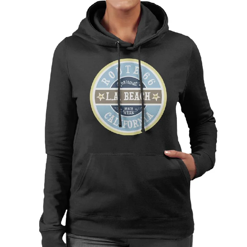 Route 66 Original Beach Wear Women's Hooded Sweatshirt Hoodie with Puffed Sleeves Voluminous Trendy