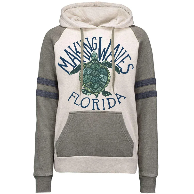 Sea Turtle Florida Varsity Hoodie Hoodie with Drop Shoulder Relaxed Streetwear