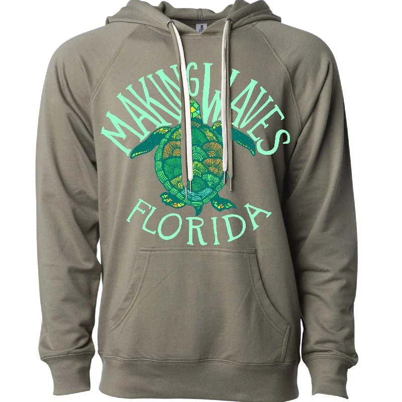 Sea Turtle Florida Raglan Hoodie Cotton Hoodie Fleece Lining Warmth