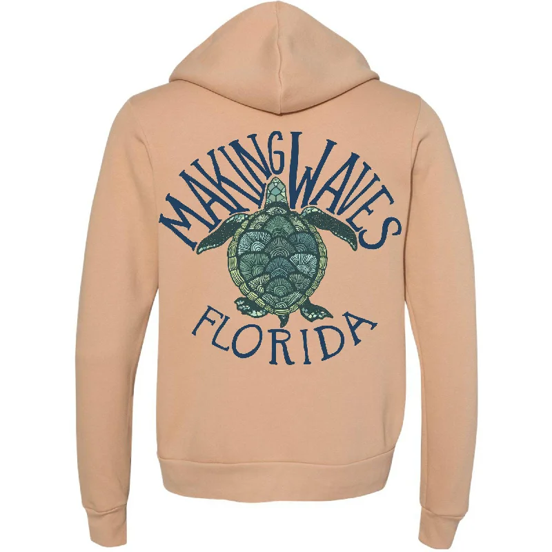 Sea Turtle Florida Zipper Hoodie Hoodie with Patch Decorative Personalized