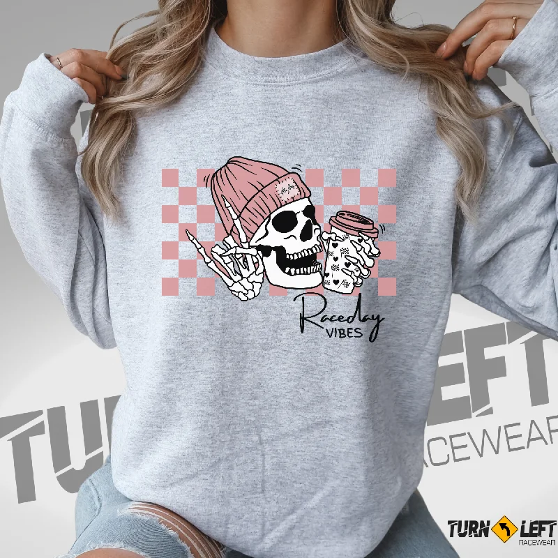 Skelly Hands Racing Coffee Crewneck Sweatshirt Hoodie with Hem Detail Decorative Unique Skelly Hands Racing Coffee Crewneck Sweatshirt Hoodie with Hem Detail Decorative Unique