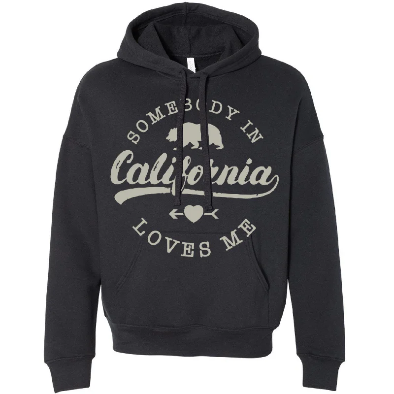 Somebody Loves Me In California Drop Shoulder Hoodie Hoodie with Full-Zip Functional Layering