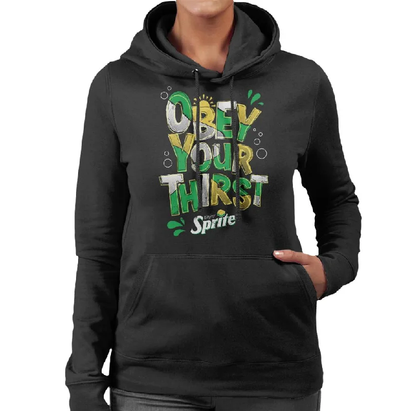 Sprite Enjoy And Obey Your Thirst Women's Hooded Sweatshirt Hoodie with Stripes Bold Sporty