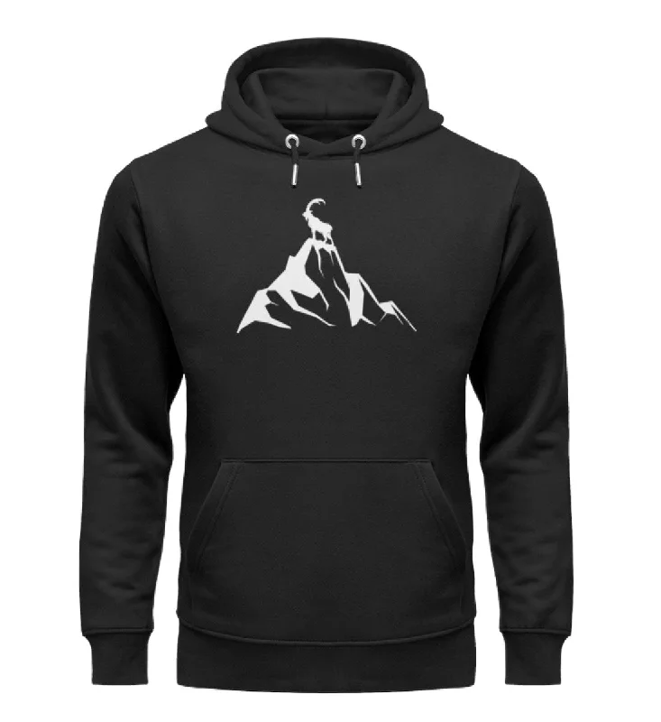 Steinbock am Berg -Unisex Premium Organic Hoodie Hooded Sweatshirt Casual Wear Street Style