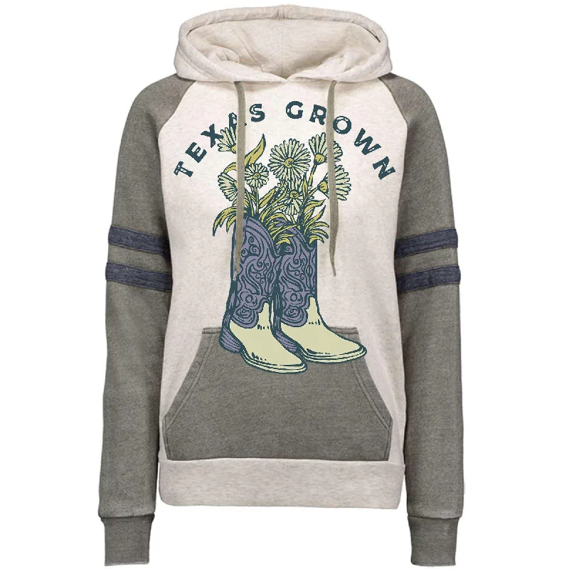 Texas Grown Varsity Hoodie Hoodie with High-Low Hem Asymmetrical Trendy