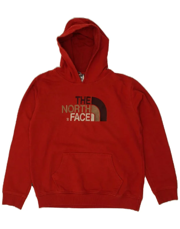 THE NORTH FACE Boys Graphic Hoodie Jumper 14-15 Years XL Red Cotton Hoodie with Raw Hem Edgy Unfinished THE NORTH FACE Boys Graphic Hoodie Jumper 14-15 Years XL Red Cotton Hoodie with Raw Hem Edgy Unfinished
