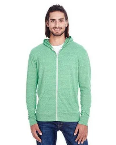 Threadfast Apparel 302Z Unisex Triblend Full-Zip Light Hoodie - Green Triblend Hoodie with Metallic Shiny Futuristic Threadfast Apparel 302Z Unisex Triblend Full-Zip Light Hoodie - Green Triblend Hoodie with Metallic Shiny Futuristic