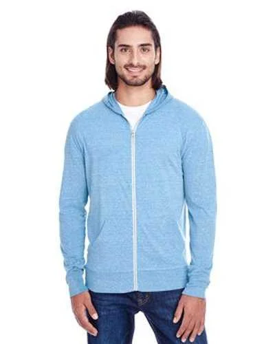 Threadfast Apparel 302Z Unisex Triblend Full-Zip Light Hoodie - Royal Triblend Hoodie with Bell Sleeves Flared Feminine Threadfast Apparel 302Z Unisex Triblend Full-Zip Light Hoodie - Royal Triblend Hoodie with Bell Sleeves Flared Feminine