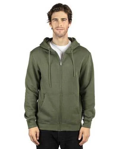 Threadfast Apparel 320Z Unisex ULIGHTimate Fleece Full-Zip Hooded Sweatshirt - Army Oversized Hoodie Comfort Casual Threadfast Apparel 320Z Unisex ULIGHTimate Fleece Full-Zip Hooded Sweatshirt - Army Oversized Hoodie Comfort Casual