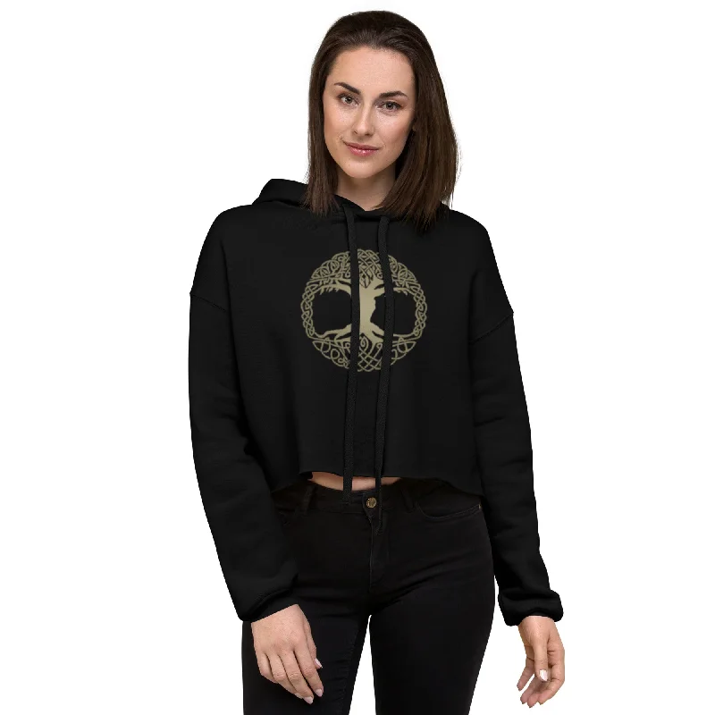 Tree of Life Cropped Hoodie Hoodie Crop Top Short Trendy