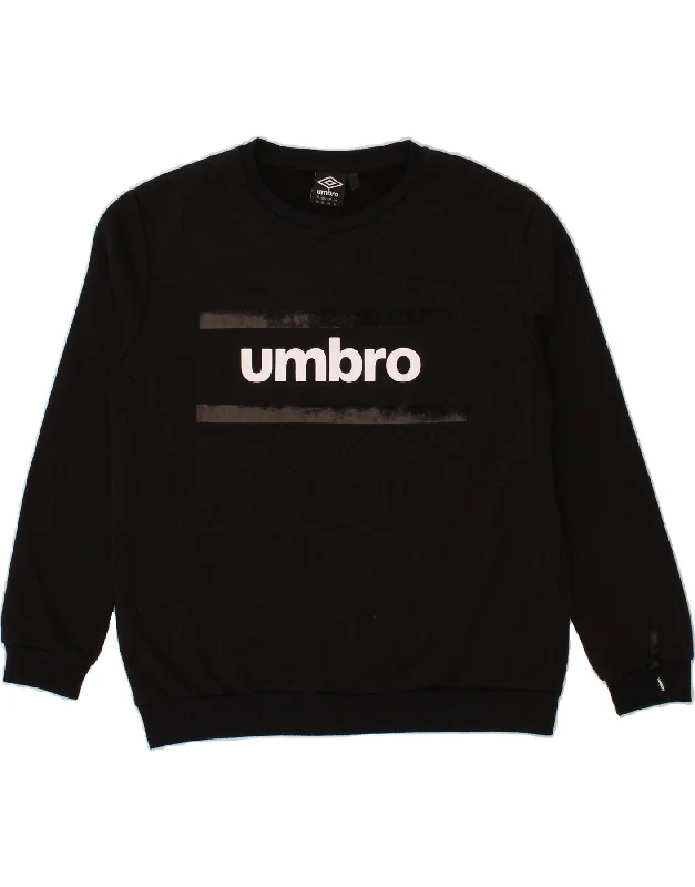 UMBRO Mens Graphic Sweatshirt Jumper XL Black Cotton Hoodie with Gradient Ombre Colorful