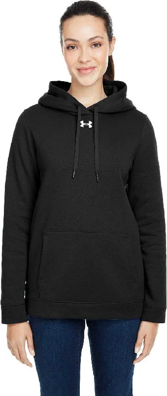 Under Armour 1300261 Ladies' Hustle Pullover Hooded Sweatshirt - Black White Hoodie with Full-Zip Functional Layering Under Armour 1300261 Ladies' Hustle Pullover Hooded Sweatshirt - Black White Hoodie with Full-Zip Functional Layering
