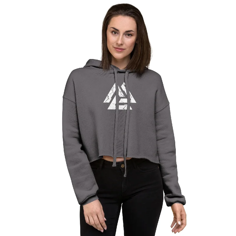 Valknut Cropped Hoodie Hoodie with Reflective Safety Nightwear