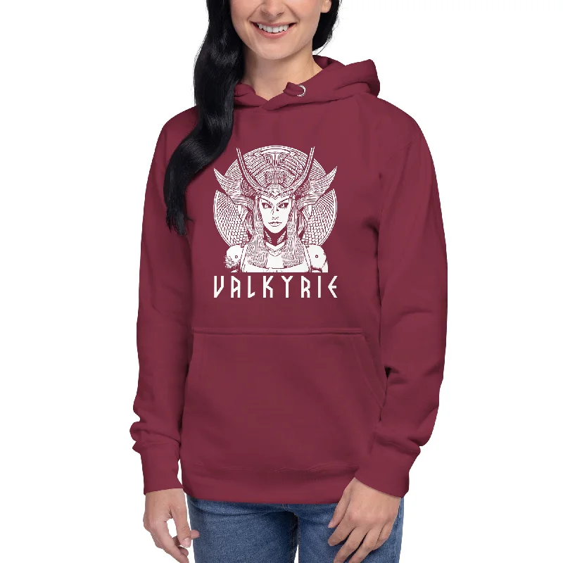 Valkyrie Hoodie Hoodie with Hem Fringe Bohemian Relaxed