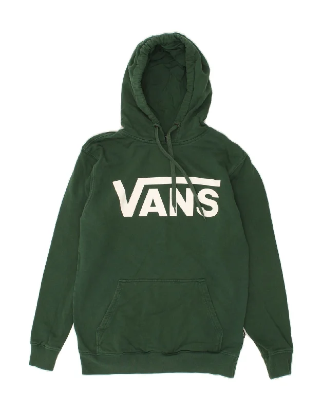 VANS Mens Graphic Hoodie Jumper XS Green Cotton Hoodie Sweatshirt Pullover