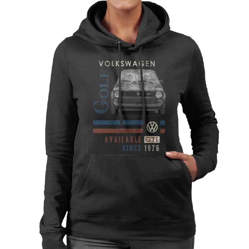 Volkswagen GTI Available Since 1976 Women's Hooded Sweatshirt Hoodie with Contrast Stitching Detailed Premium