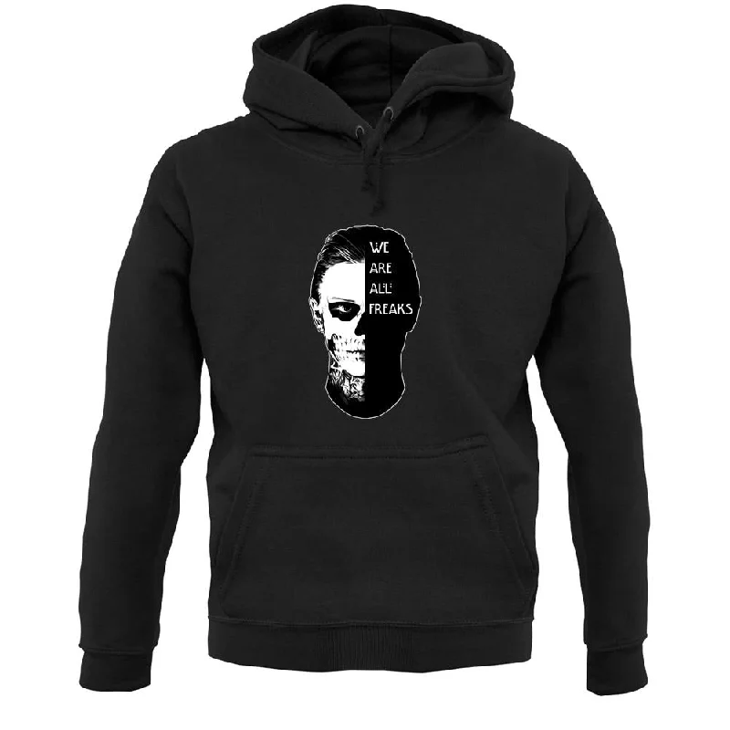 We Are All Freaks FACE Design Unisex Hoodie Hoodie with Zipper Versatile Modern