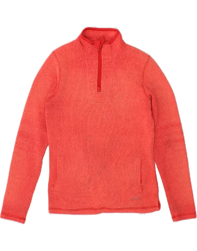 WEIRD FISH Womens Zip Neck Sweatshirt Jumper UK 10 Small Red Cotton Hoodie with Hem Raw Edge Edgy Unfinished WEIRD FISH Womens Zip Neck Sweatshirt Jumper UK 10 Small Red Cotton Hoodie with Hem Raw Edge Edgy Unfinished