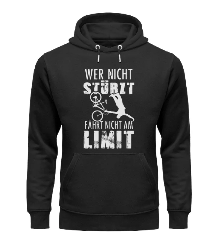 Wer nicht stürzt - fährt nicht am Limit - Unisex Premium Organic Hoodie Hoodie with Tied Waist Feminine Flattering