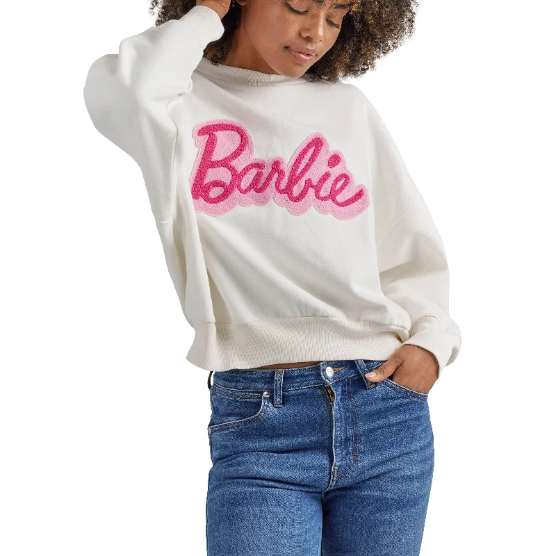 Wrangler x Barbie Relaxed Logo Sweatshirt Hoodie with Raglan Sleeves Sporty Comfortable Wrangler x Barbie Relaxed Logo Sweatshirt Hoodie with Raglan Sleeves Sporty Comfortable