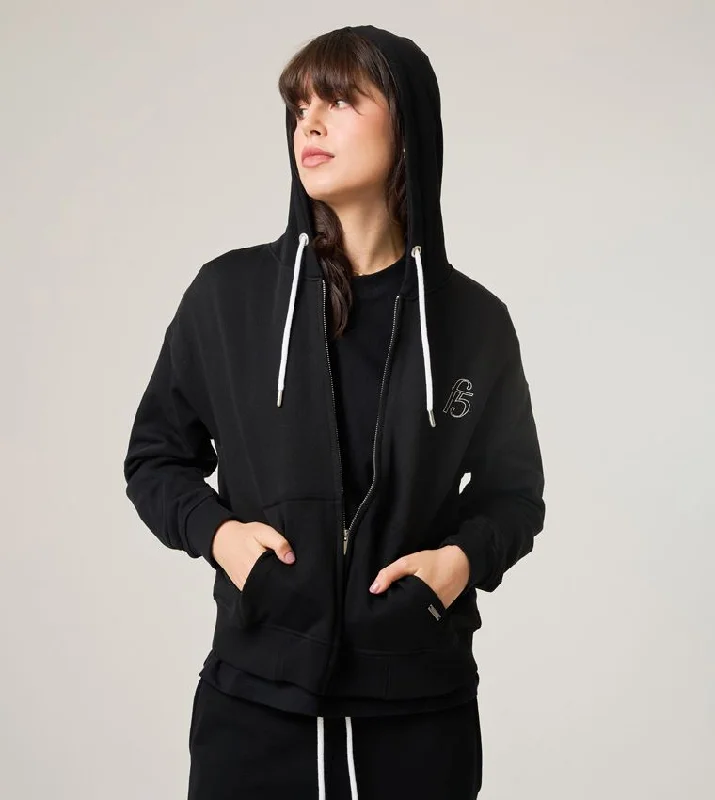 F5 CARGO ZIP THROUGH HOODIE Hoodie with Cuffed Sleeves Snug Secure