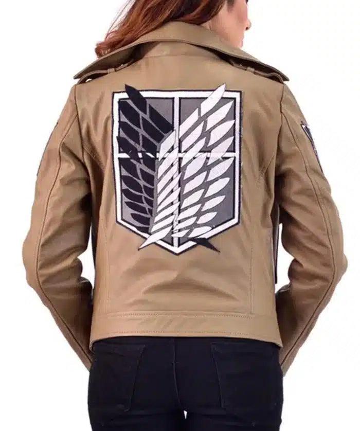 Attack On Titan Survey Corps Women Leather Jacket Appliqued Jacket Beaded Jacket Sequined Jacket