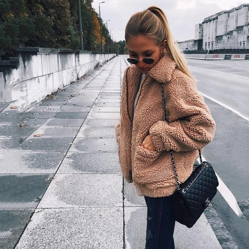 Autumn winter jacket female coat 2019 fashion korean style plus size women teddy fur coat female casual jacket woman pusheen Elasticated Jacket Padded Jacket Insulated Jacket