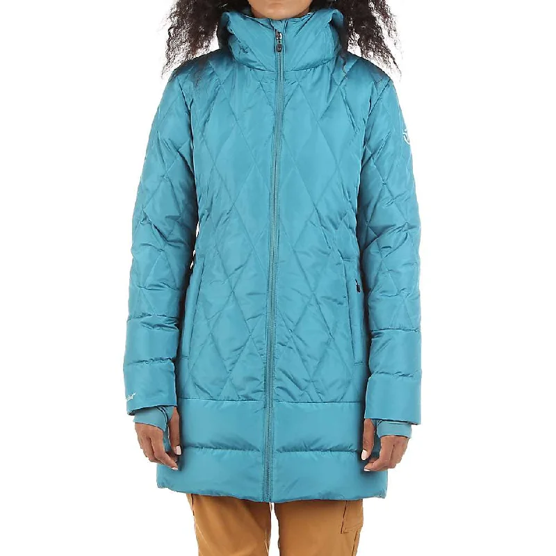 Moosejaw Women's Hooded Mid-Length Down Jacket Jersey Jacket Tulle Jacket Batik Jacket